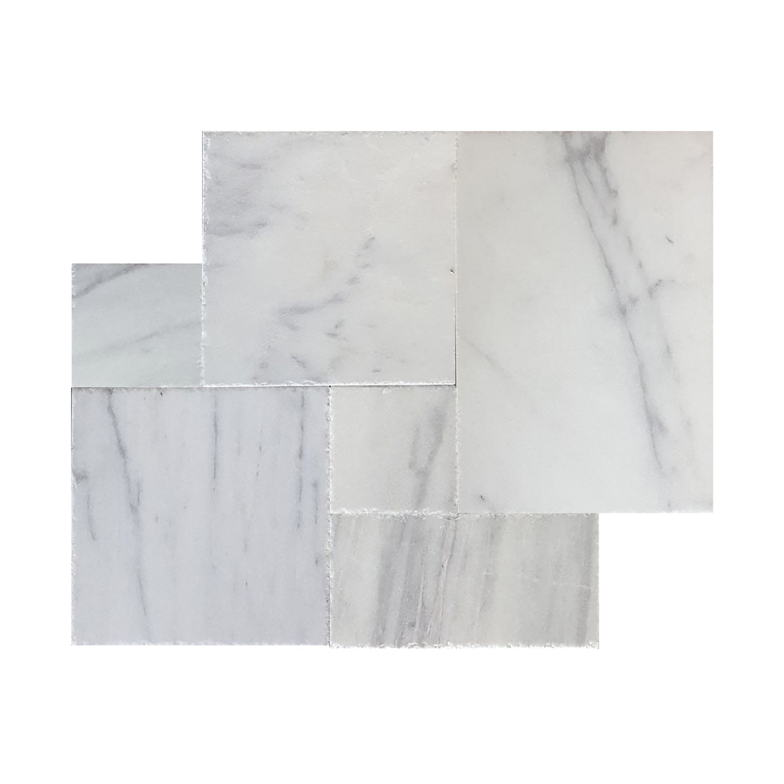 French Pattern CARRARA WHITE BrushedCHISELED Marble Tile Travertine