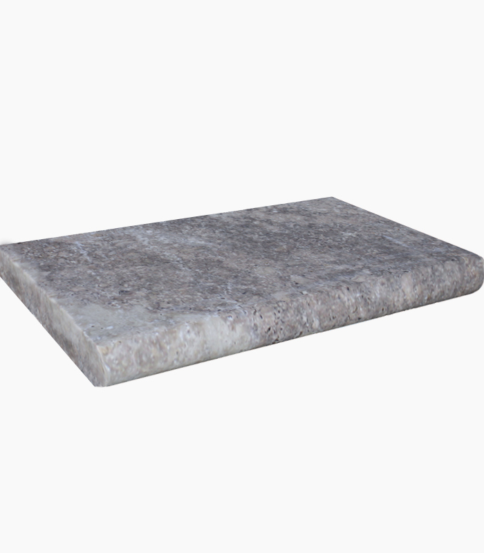 12x24x2 Silver Premium Select Tumbled Travertine Pool Coping (5 cm thick)