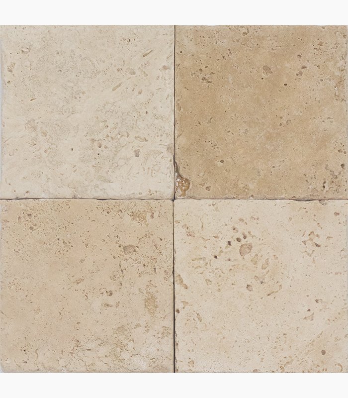 4x4 IVORY Tumbled Travertine TILE Travertine Warehouse