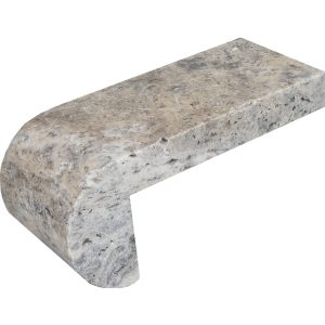 4x9x4 Silver Tumbled Travertine Premium Select Remodel Pool Coping